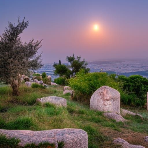 Mount Olives at dawn AI Generated Artwork NightCafe Creator