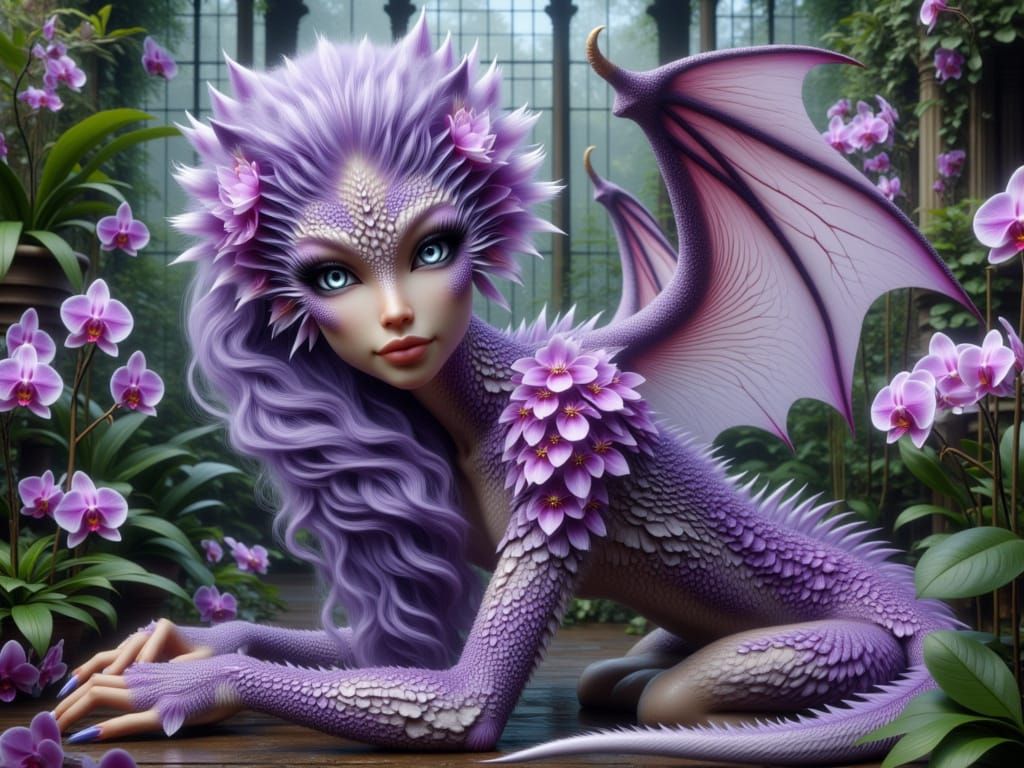 <lora:FiosFemDragons:1.0> Orchid FemDragon