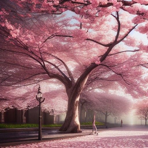 Cherry blossom tree - AI Generated Artwork - NightCafe Creator