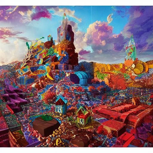 "a beautiful place where spices the star, abstract art complementary colors fine details, hyperdetailed textures, food coming alive, 3d digi...