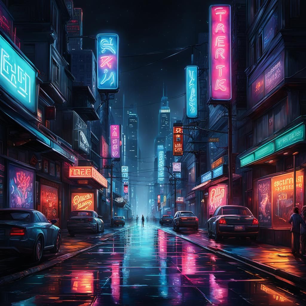 Neon Lights - AI Generated Artwork - NightCafe Creator