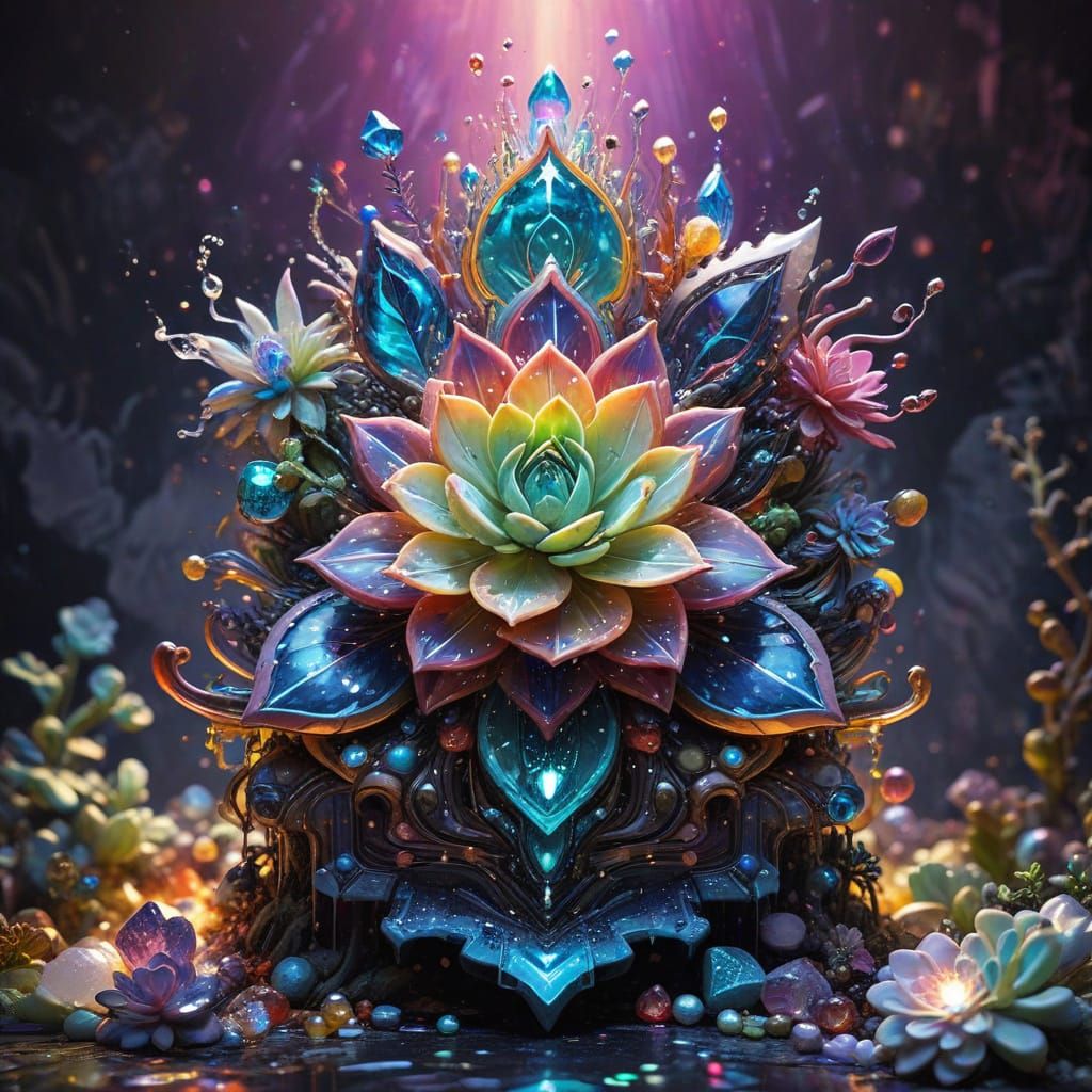 Rainbow Echeveria in Luminous Bookstore Apothecary