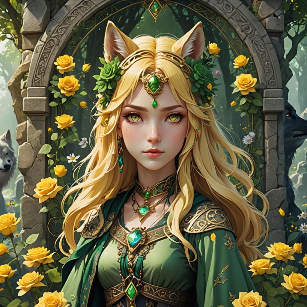Golden wolf girl