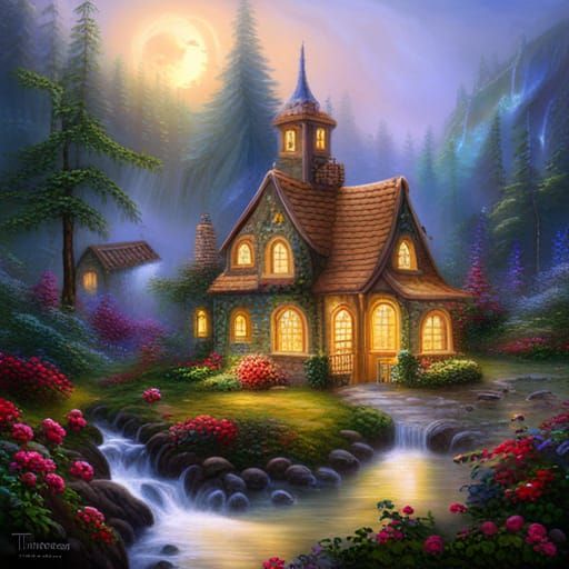 Fairy Gingerbread house in the Forrest ethereal fantasy hyperdetailed ...