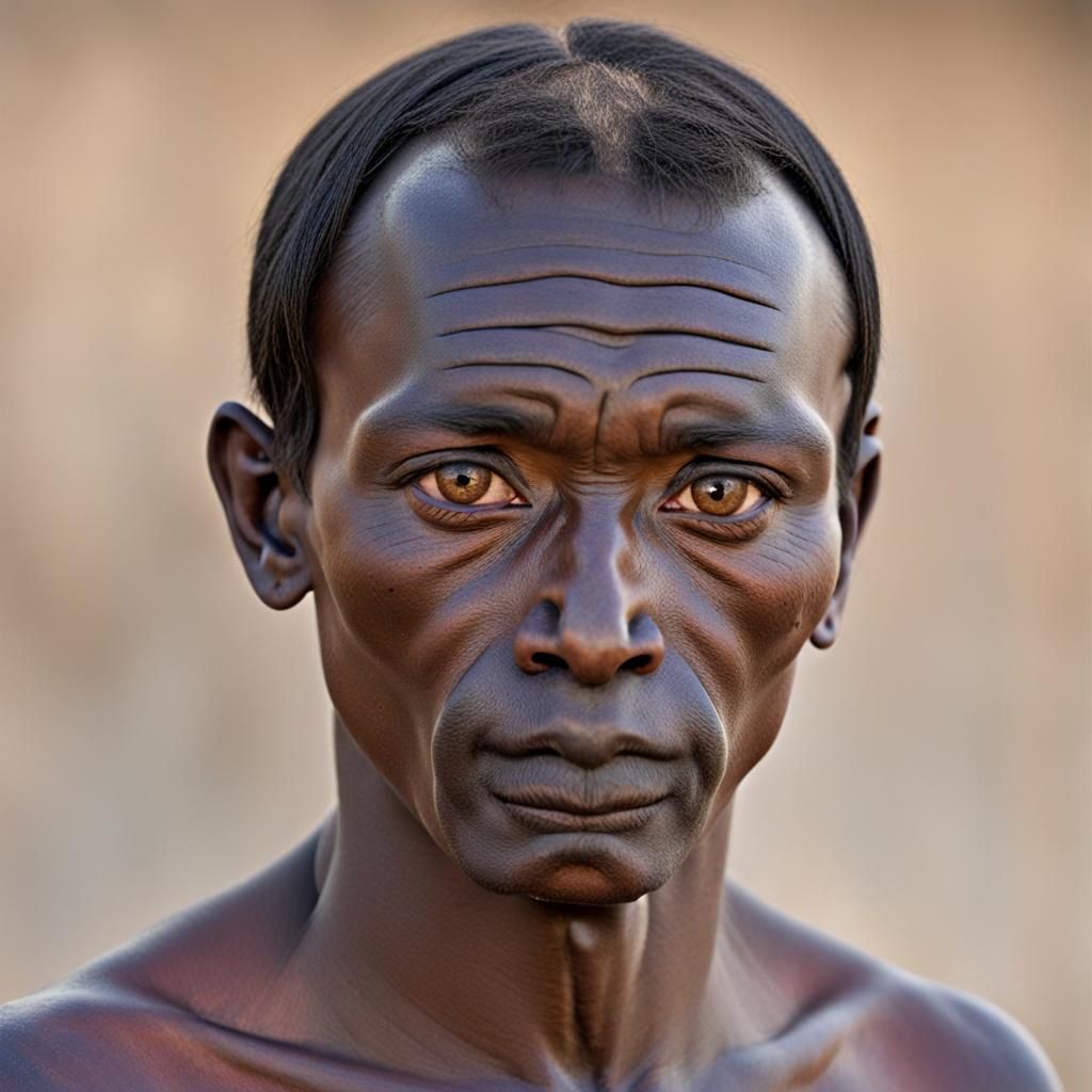 Un homme de couleur foncée pure, de stature moyenne, de corp...