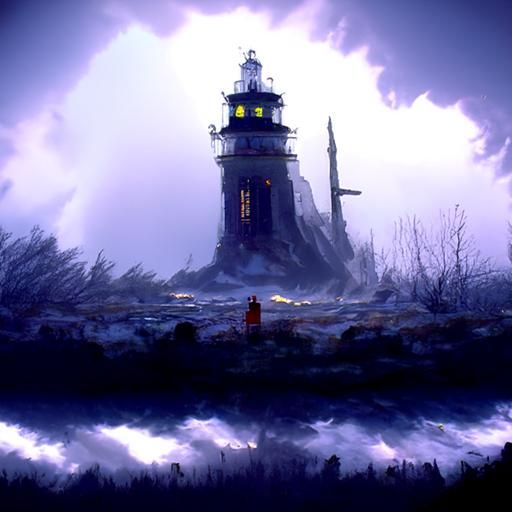 lighthouse in a storm