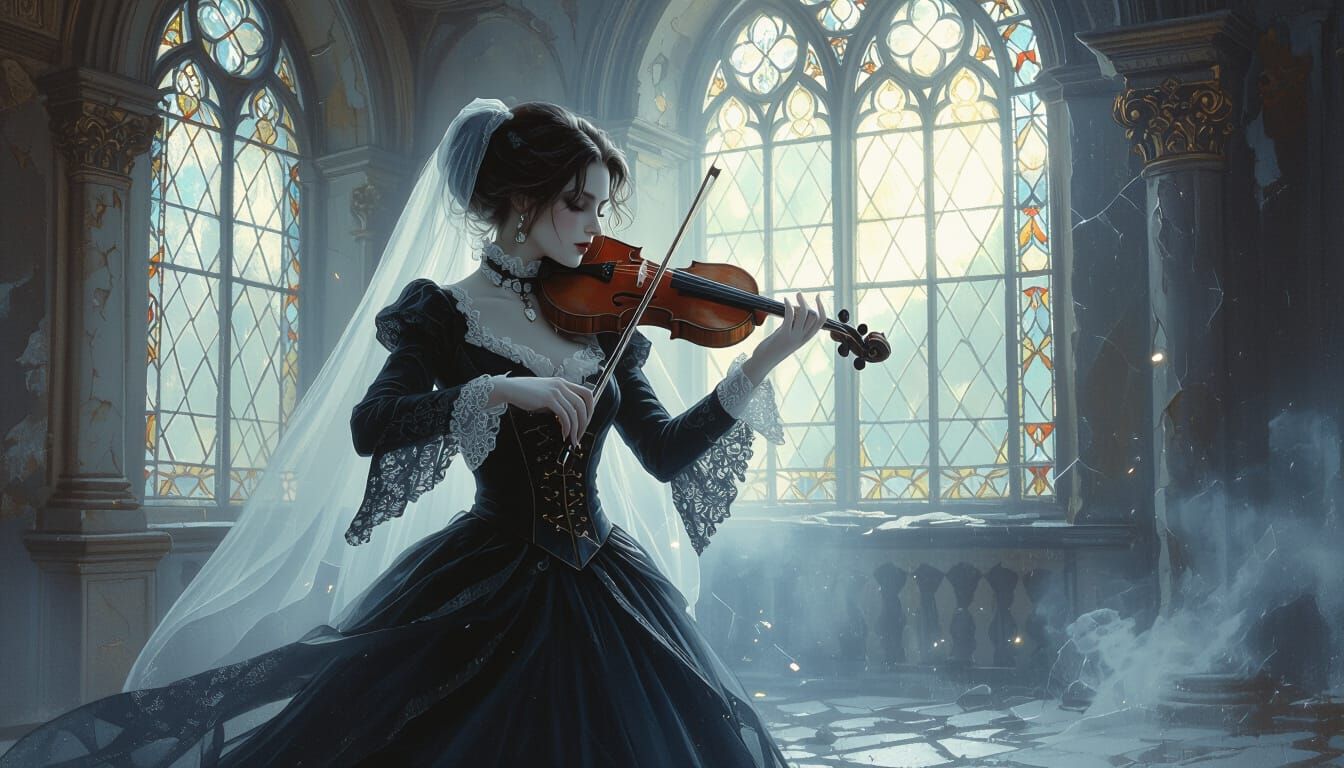 A requiem wrapped in moonlight and lace.  by @Kerice