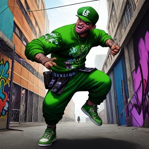 Comic Book Art: Urban Leprechaun Monster Breakdanc... - AI Art