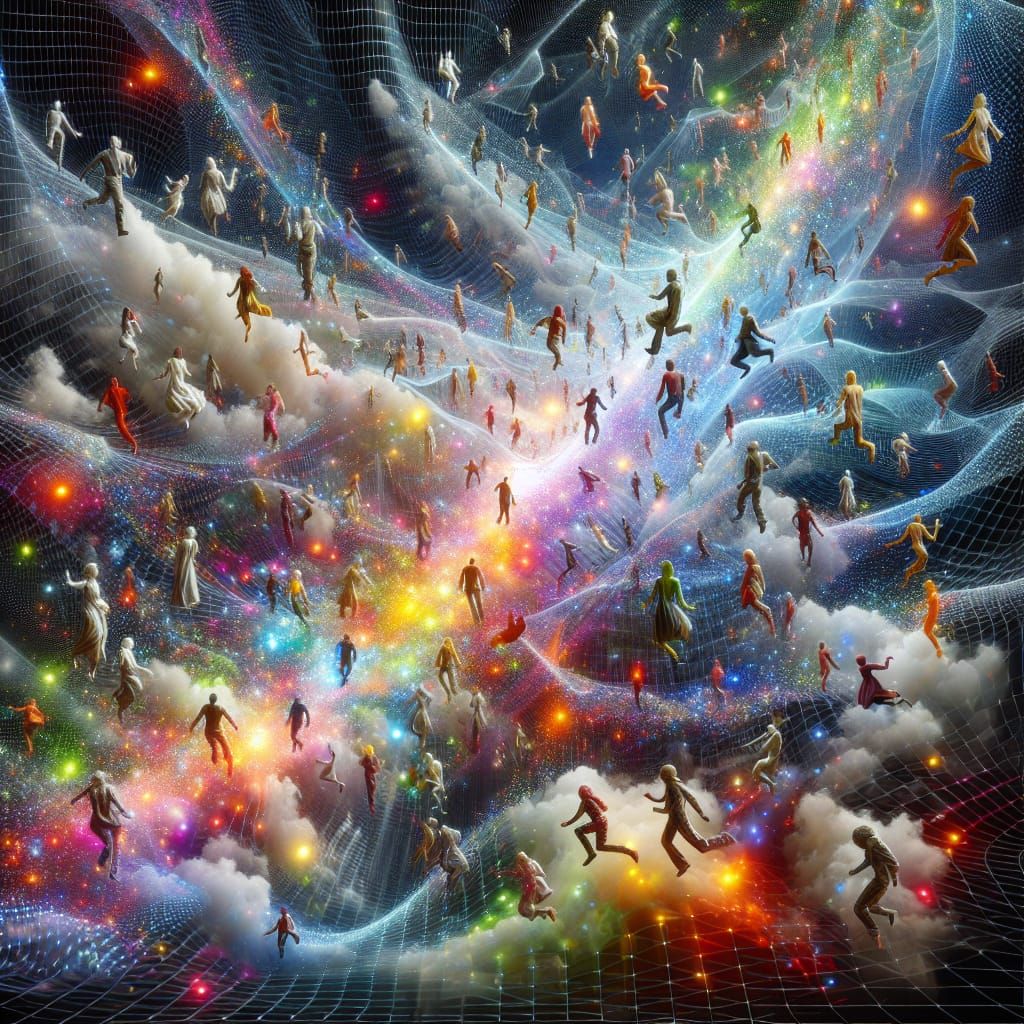 Cyberpunk Internet Surfers in a World of Light and Matter