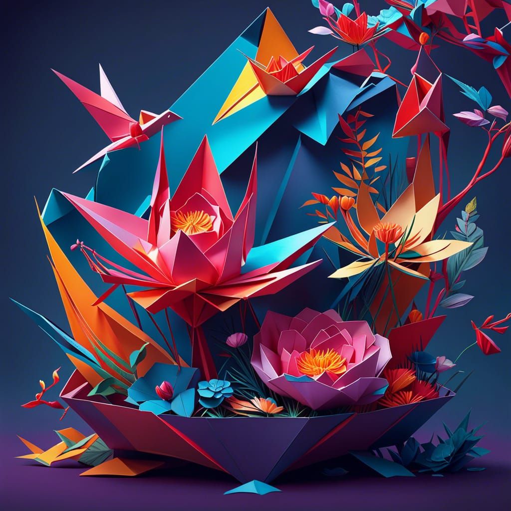 origami no ikebana AI Generated Artwork NightCafe Creator