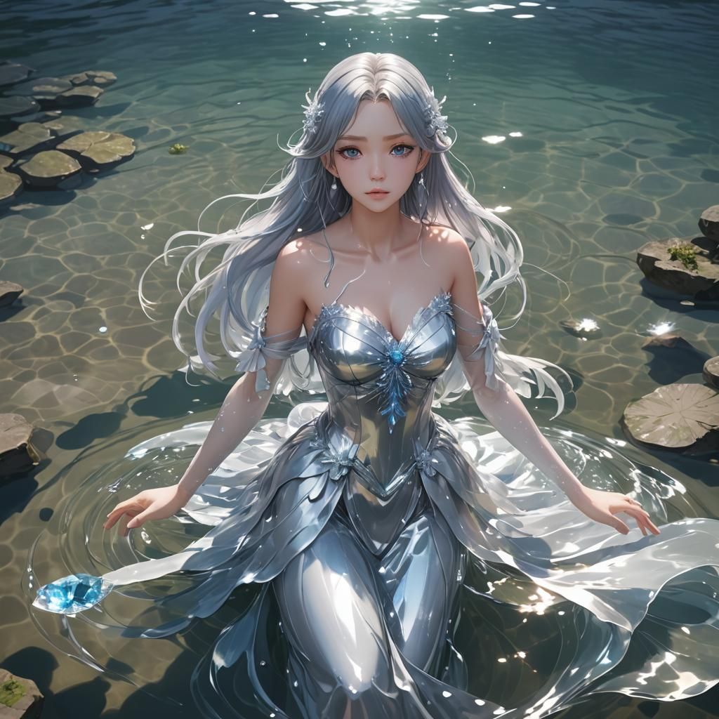 Iduna rising from the water