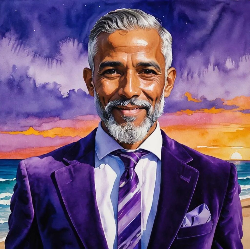 A most handsome elegant Pakistani with silver hair and beard...