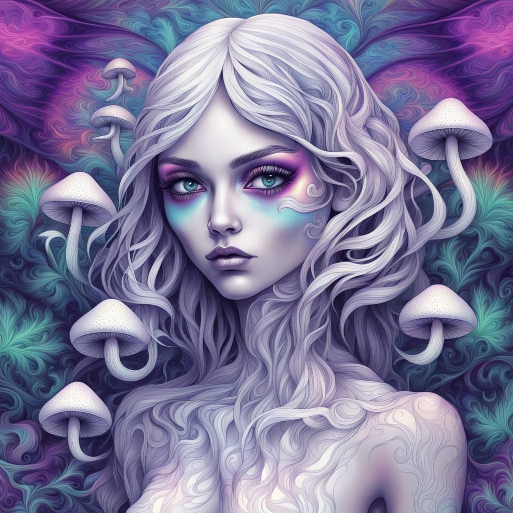 Psychedelic Girl - Ai Generated Artwork - Nightcafe Creator