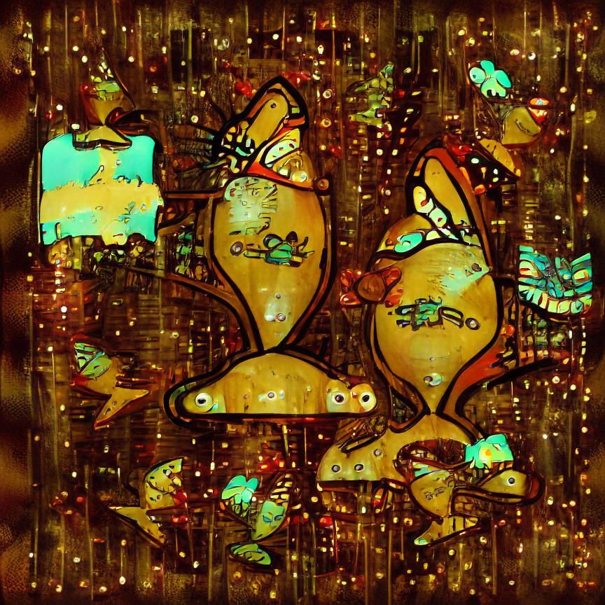 Tropical fishes bokeh serene with warm colors