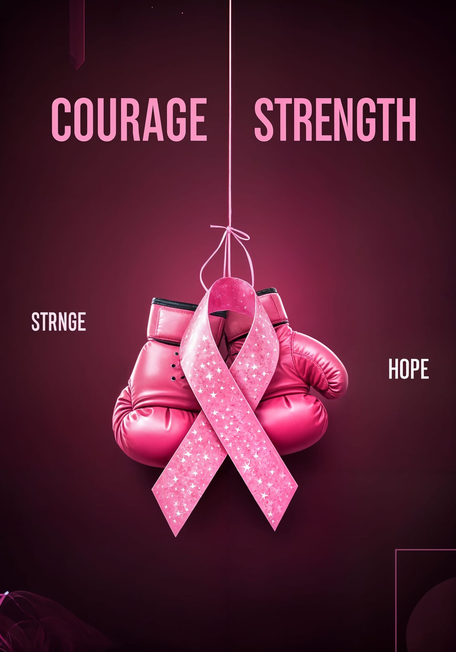Pink out, Courage, Strength, hope  by @MasAllaHechosIlusion