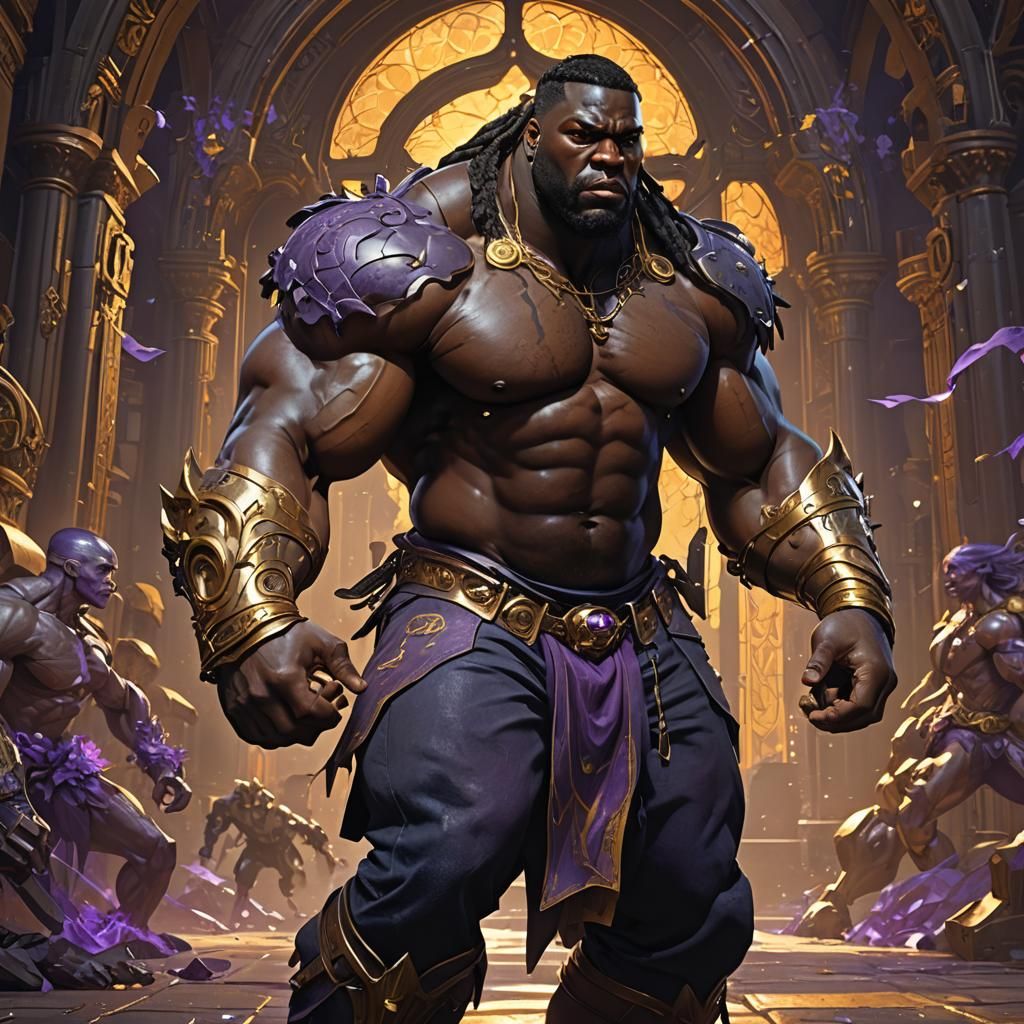 Big black man with big muscles