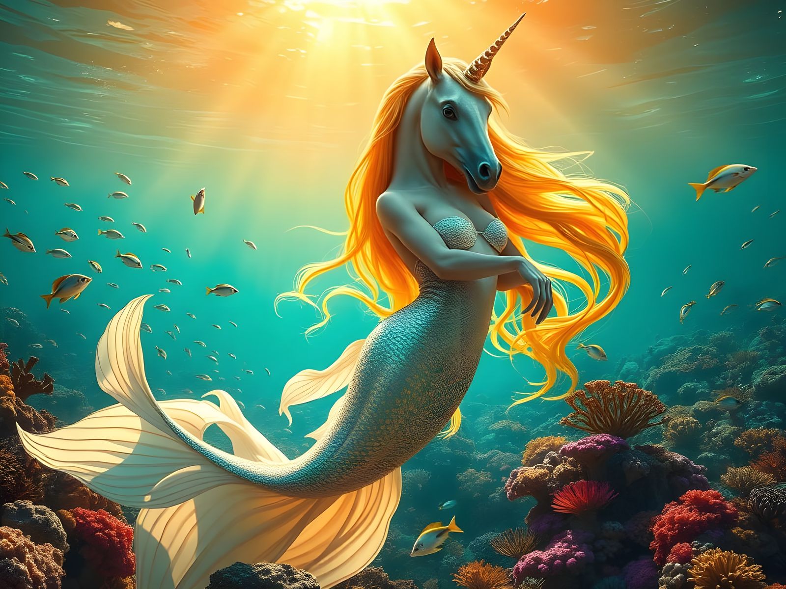 Unicorn Sea Horse Mermaid Meld  by @Gary Murakami