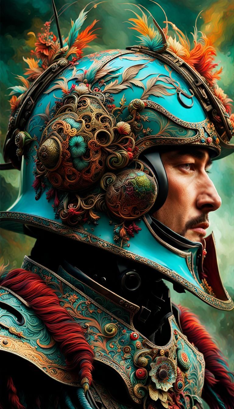 “Intricate helmet”. A breathtaking masterpiece fantasycore artwork by Android Jones, Jean Baptiste monge, ...  by @Jokavld