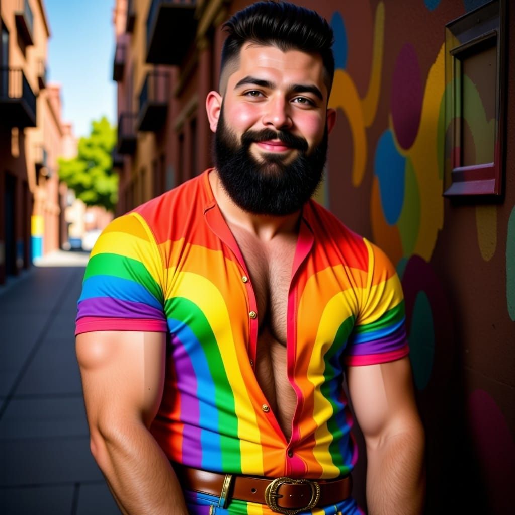 Handsome rainbow man