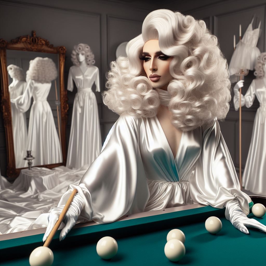 Satin Wonderland of Sissy Dresses and Wigs and Gloves and Ma...