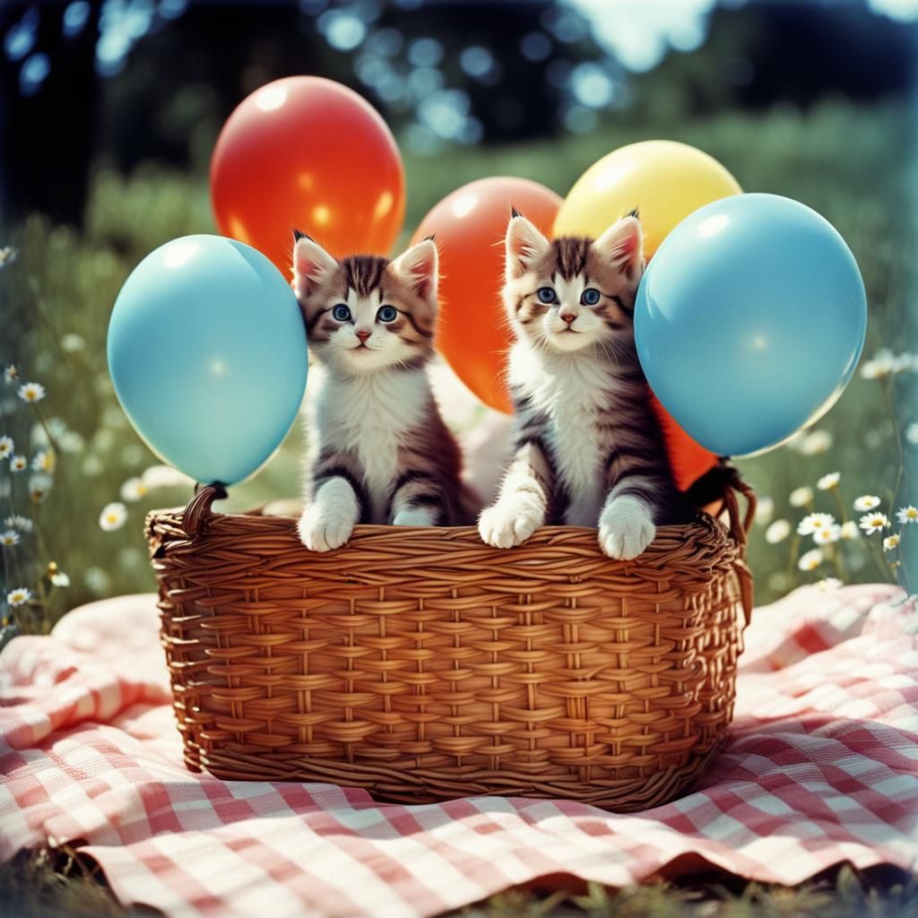 Kittens, Daisies, and Balloons: A 1960s Film Still