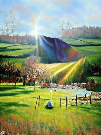 A void in the landscape hyperrealism impressionism sunshine ...