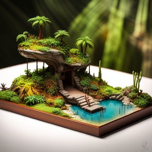 Miniature Jurassic Park, miniature Jurassic landscape, tiny landscape, tiny dinosaurs, terrarium, Jurassic ...  by @timmartinAL