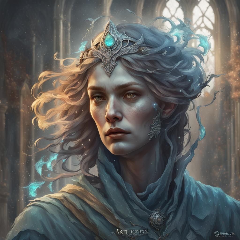 banshee ghost like seethrough medieval head and shoulders po...