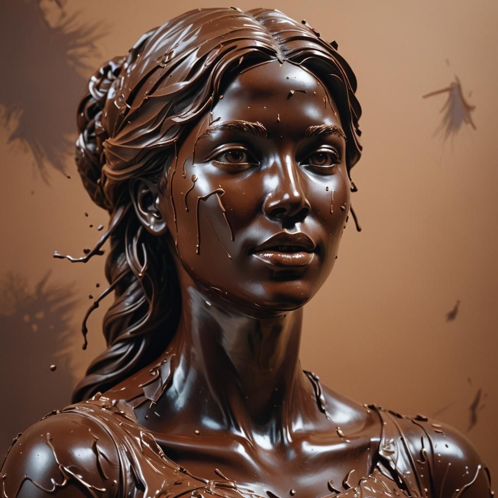  a woman made completely out of chocolate  by @Happy Thoughts
