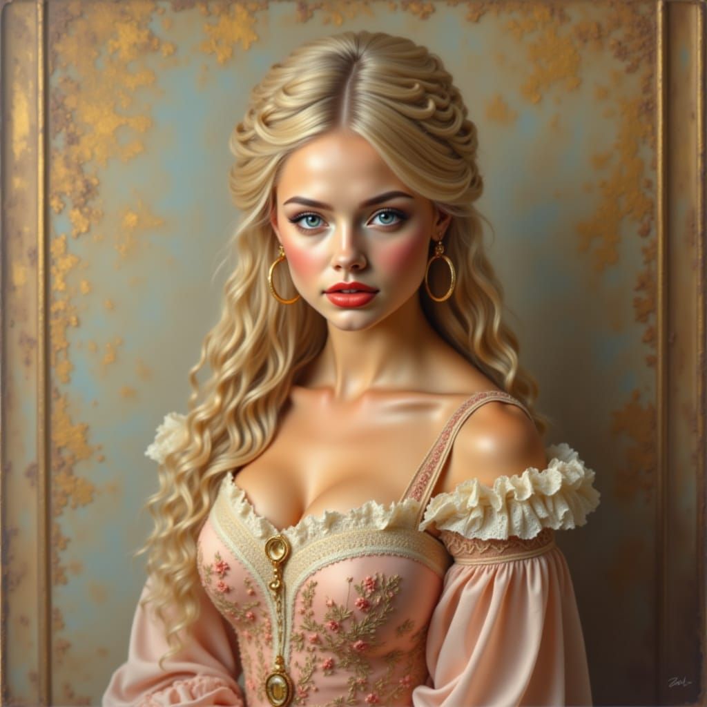 A blonde woman portrait