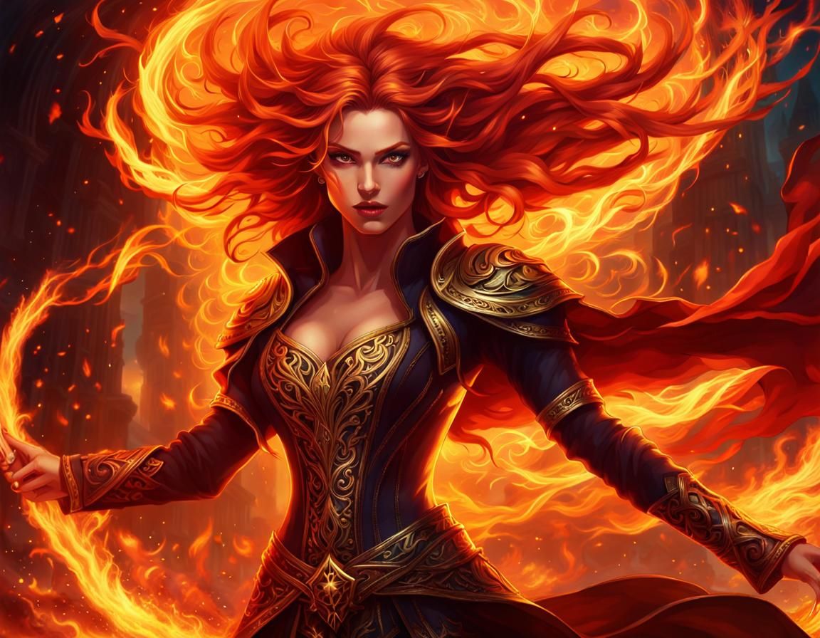 A sorceress  of flames