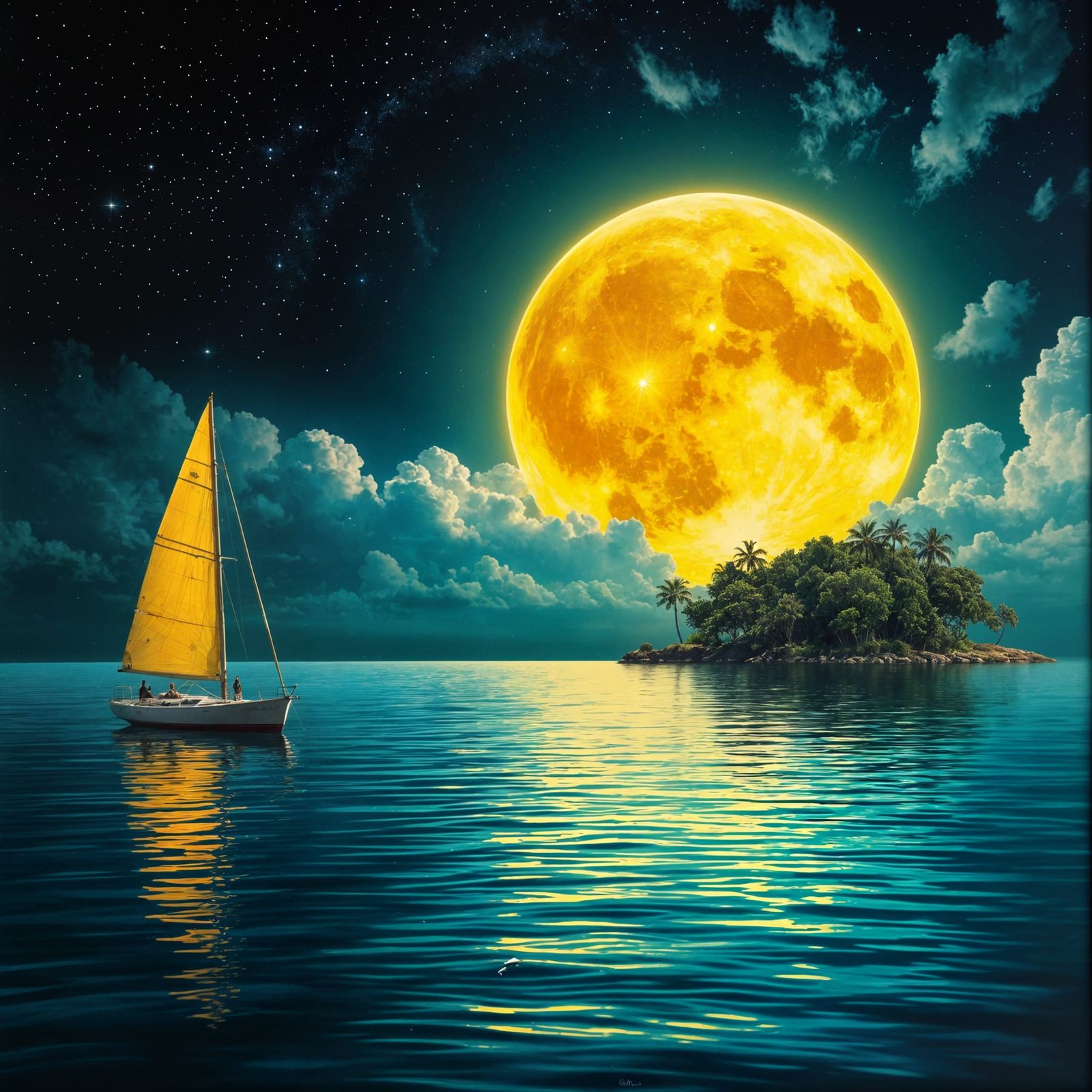 Moon and the lake   by @raspfan