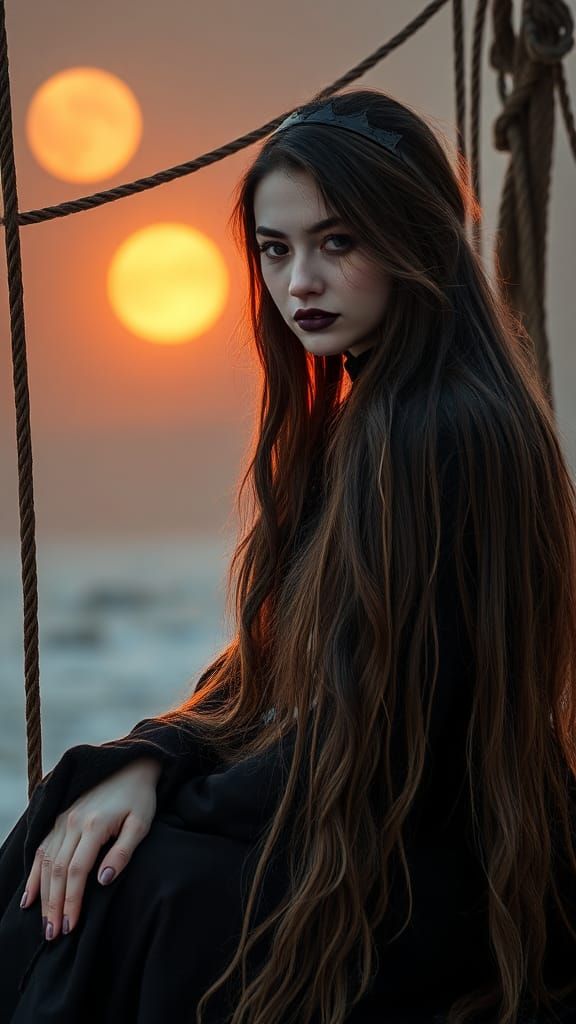 Gothic woman lonely