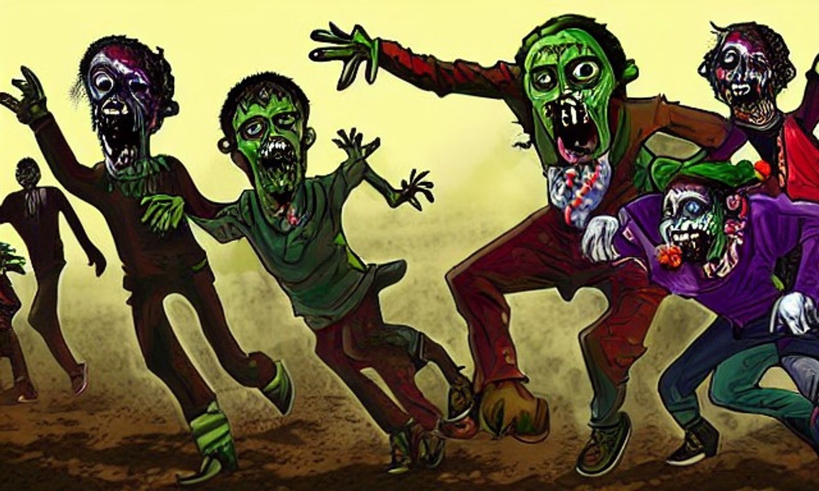 The great zombies race, digital art AI Generated Artwork NightCafe