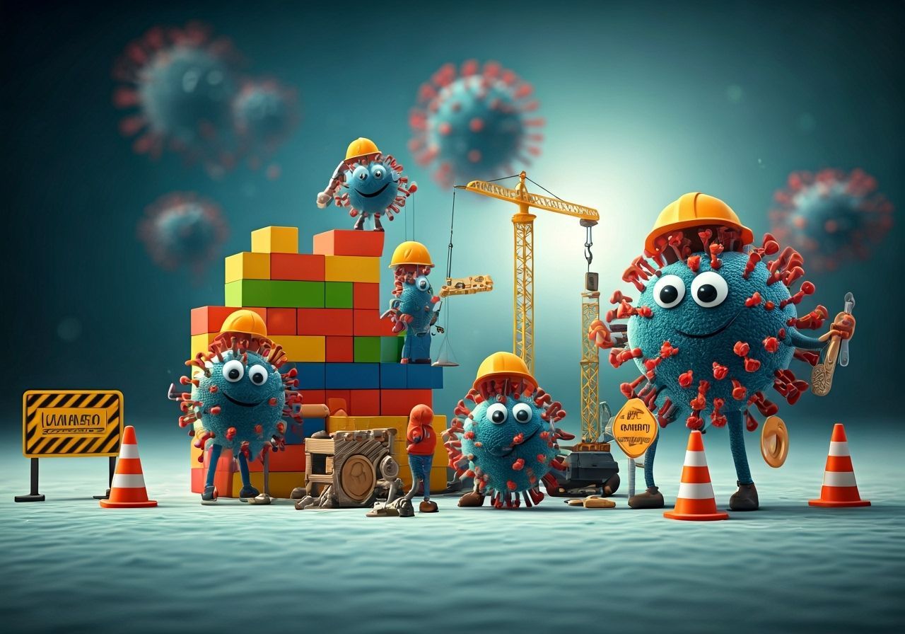 COVID-19 virus construction team  by @DaveyJ