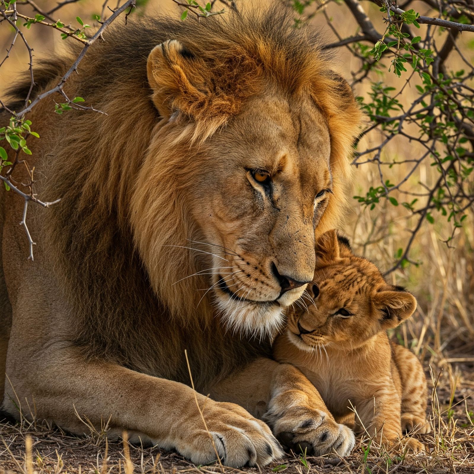 Lion and cub
