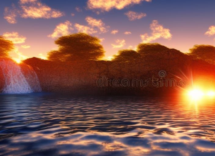 Earth Wind Fire and Water 8k resolution concept art golden h...