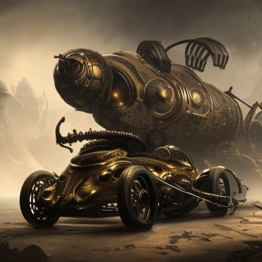 Steampunk car - AI Generated Artwork - NightCafe Creator