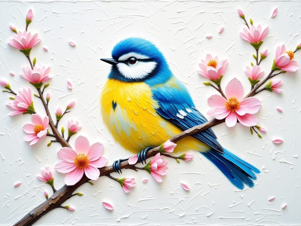 Blue bird impasto 