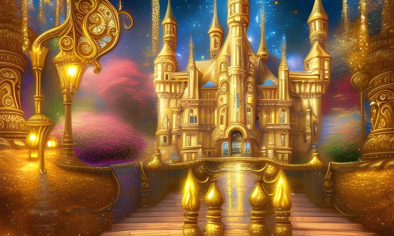 Glitter Gold Castle AI Generated Artwork NightCafe Creator