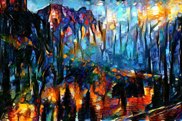 Mountain Scene in the Style of Misty Mood