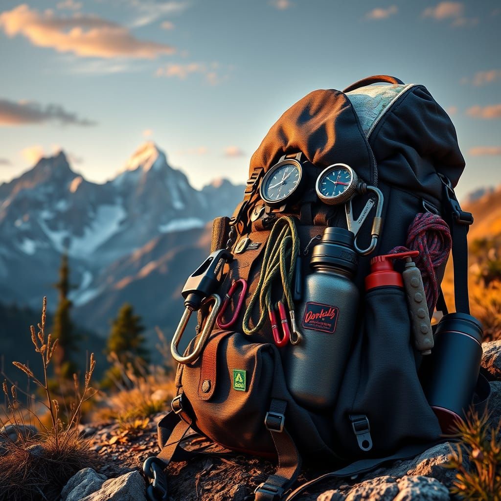 Adventure Gear Unpacked: Rugged Backpack in Epic M... - AI Art