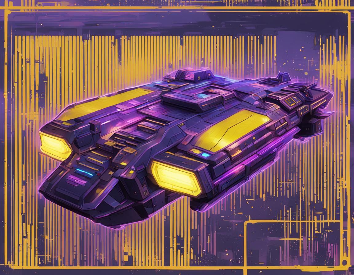 Sleek Cyberpunk Spaceship Concept Art