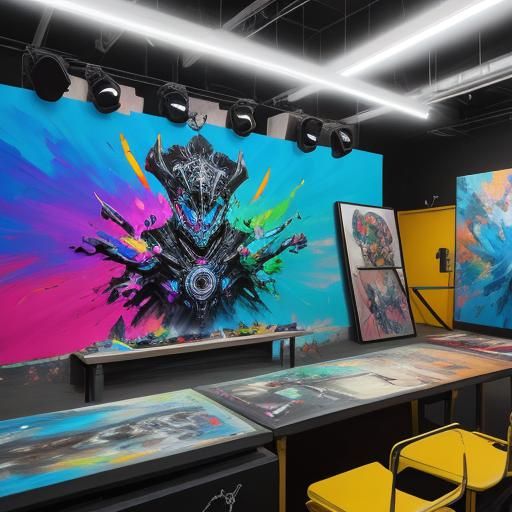 In a vibrant studio, artists live-stream their drawing sessi...