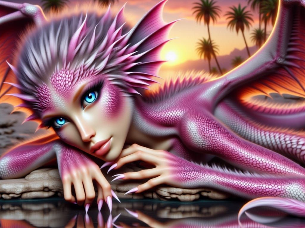 <lora:FiosFemDragons:3.0>  Pink Lizard