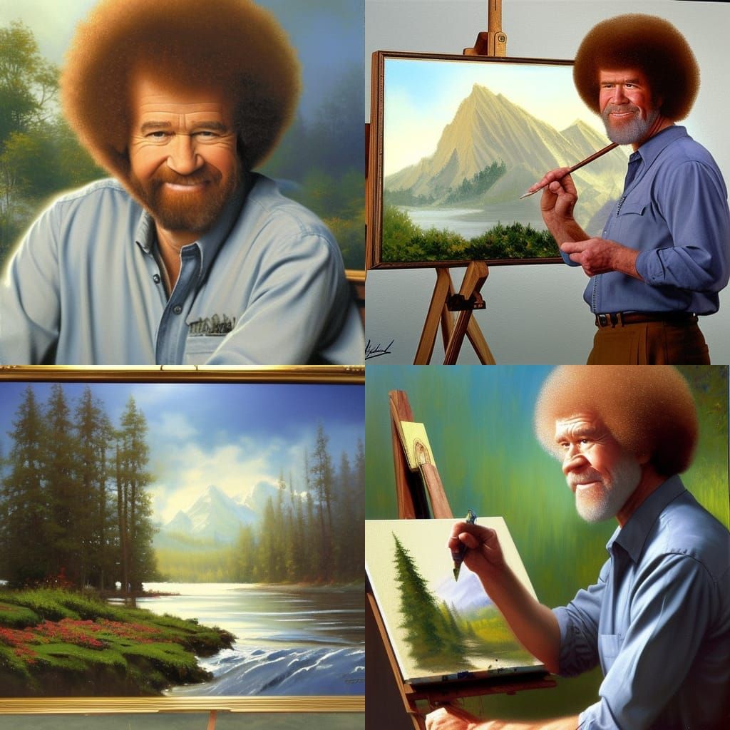 Bob Ross painting - AI Generated Artwork - NightCafe Creator