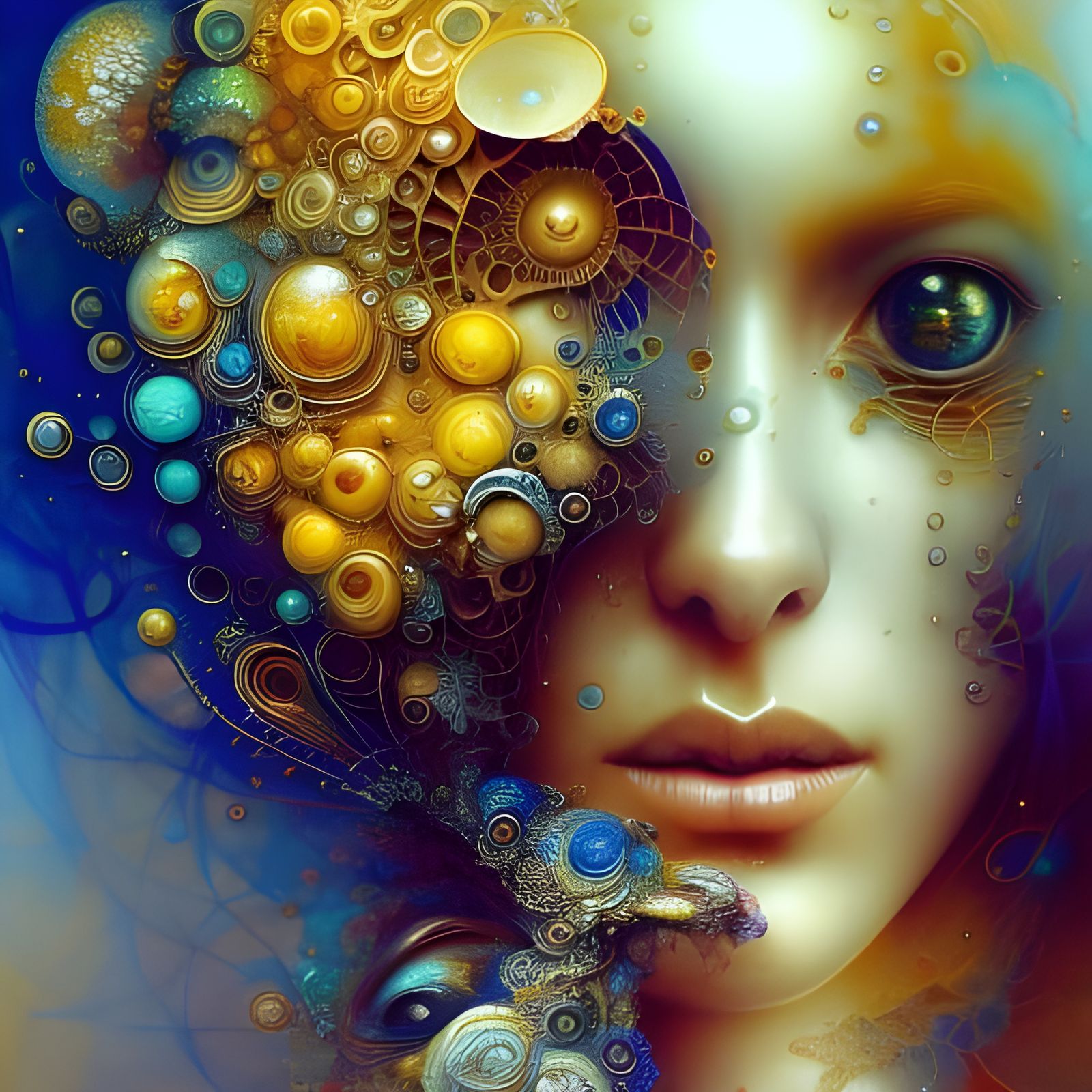 Golden Ratio Fractal Woman: Hyperdetailed Fantasy Art