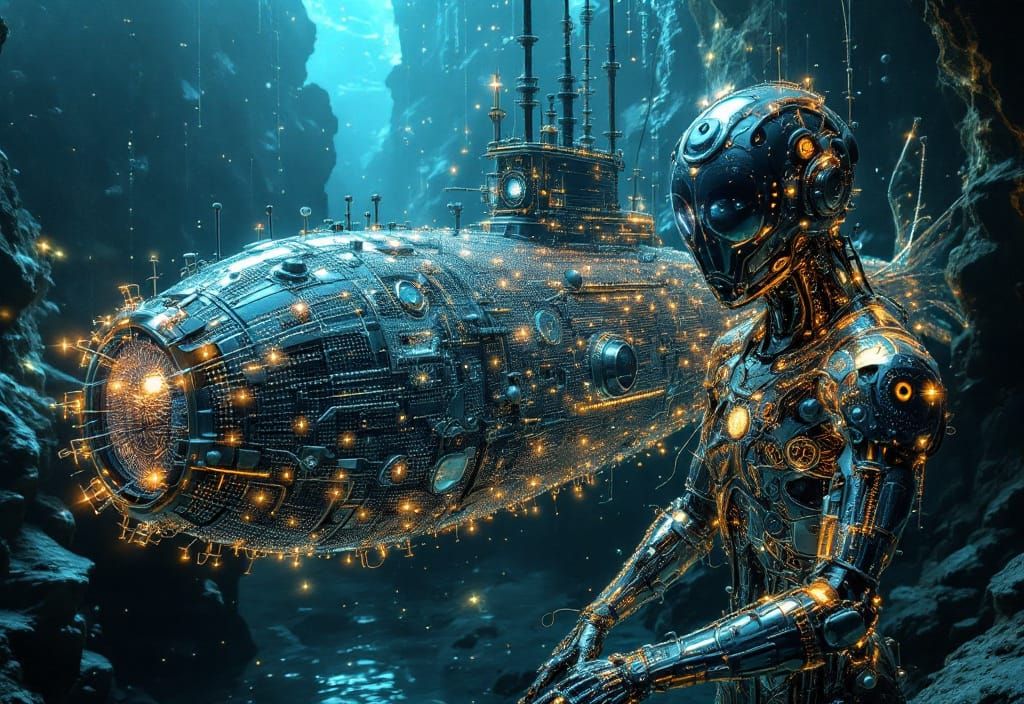 Bast-Fibre Wickerbots in Steambamboopunk Submarine