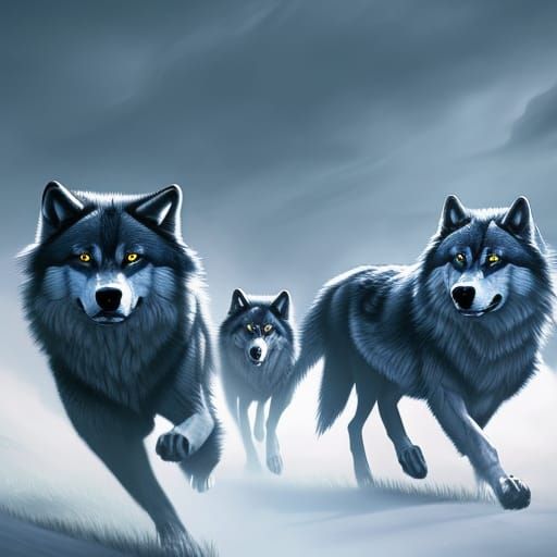 Pack of wolves  by @Novael
