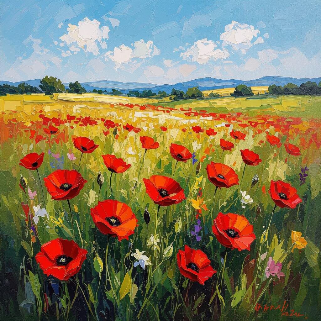 A wonderfull field of wild poppies